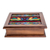Wood and cotton tea box, 'Maya Ducklings' - Handmade Wood Decorative Box with Cotton Detailing (image p172471) thumbail