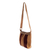 Leather accent cotton shoulder bag, 'Half Moon' - Striped Cotton Shoulder Bag  (image 2b) thumbail