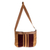 Leather accent cotton shoulder bag, 'Half Moon' - Striped Cotton Shoulder Bag  (image 2c) thumbail