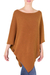 Cotton poncho, 'Cocoa Grace' - Handcrafted Tan Cotton Knit Poncho thumbail