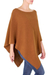 Cotton poncho, 'Cocoa Grace' - Handcrafted Tan Cotton Knit Poncho (image 2b) thumbail