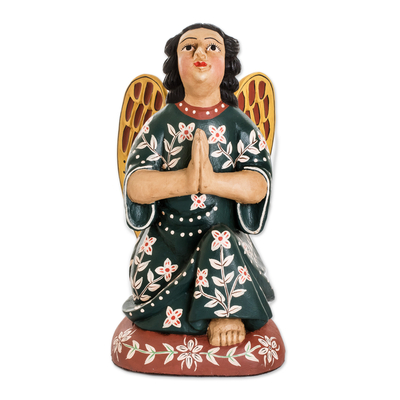 Wood sculpture, 'Angel of Hope' - Guatemalan Handmade Angel Wood Sculpture