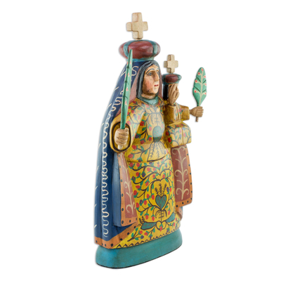 Wood sculpture, 'Our Lady of Candelaria' - Handcrafted Religious Wood Sculpture