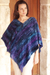 Cotton blend poncho, 'Full Moon Night' - Hand Woven Cotton Blend Guatemalan Poncho (image p175087) thumbail