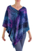 Cotton blend poncho, 'Full Moon Night' - Hand Woven Cotton Blend Guatemalan Poncho (image 2a) thumbail
