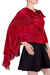 Rayon chenille shawl, 'Ruby Roses' - Finely Hand Loomed Women's Rayon Chenille Wrap (image 2b) thumbail