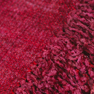 Rayon chenille shawl, 'Ruby Roses' - Finely Hand Loomed Women's Rayon Chenille Wrap