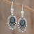 Jade dangle earrings, 'Praise Love' - Hand Crafted Sterling Silver Good Luck Jade Dangle Earrings (image 2) thumbail