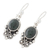 Jade dangle earrings, 'Praise Love' - Hand Crafted Sterling Silver Good Luck Jade Dangle Earrings (image 2d) thumbail