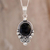 Black spinel pendant necklace, 'Praise Love' - Unique Sterling Silver Pendant Necklace thumbail