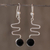 Black spinel dangle earrings, 'New Love' - Modern Sterling Silver Dangle Spinel Earrings thumbail