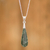 Jade pendant necklace, 'Jungle Dewdrop' - Sterling Silver Pendant Jade Necklace thumbail