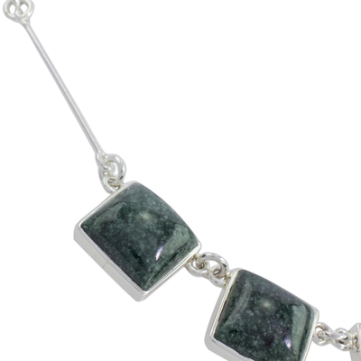 Jade pendant necklace, 'Love's Riches' - Fair Trade Sterling Silver 925 Jade Pendant Necklace