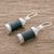 Jade dangle earrings, 'Sweet Maya' - Good Luck Sterling Silver Dangle Jade Earrings (image 2b) thumbail