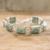 Jade link bracelet, 'Maya Treasure' - Hand Crafted Sterling Silver Link Jade Bracelet