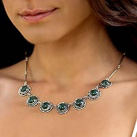 Jade pendant necklace, 'Antigua Sun'