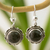 Jade dangle earrings, 'Antigua Sun' - Fair Trade Floral Sterling Silver Dangle Jade Earrings (image 2) thumbail