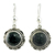 Jade dangle earrings, 'Antigua Sun' - Fair Trade Floral Sterling Silver Dangle Jade Earrings thumbail