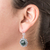 Jade dangle earrings, 'Antigua Sun' - Fair Trade Floral Sterling Silver Dangle Jade Earrings (image 2b) thumbail