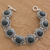 Jade link bracelet, 'Antigua Sun' - Hand Made Sterling Silver Link Jade Bracelet