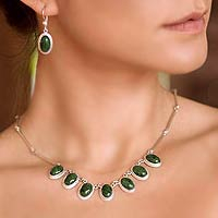 Jade pendant necklace, 'Eternal Love'