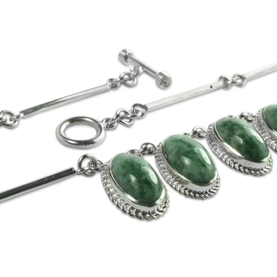 Jade pendant necklace, 'Eternal Love' - Jade Sterling Silver Necklace