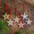 Ceramic ornaments, 'Christmas Star' (set of 6) - Artisan Crafted Ceramic Christmas Ornaments (Set of 6)