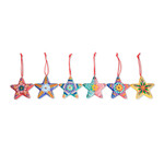 Ceramic ornaments, 'Christmas Star' (set of 6) - Artisan Crafted Ceramic Christmas Ornaments (Set of 6)