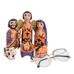 Pinewood nativity scene, 'Angelical' (set of 10) - Hand Crafted Nativity Scene Wood Sculpture (Set of 10)