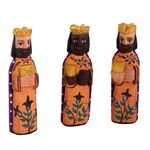 Pinewood nativity scene, 'Angelical' (set of 10) - Hand Crafted Nativity Scene Wood Sculpture (Set of 10)