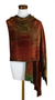Rayon chenille shawl, 'Tropical Volcano' - Bamboo Chenille Patterned Women's Shawl (image 2d) thumbail