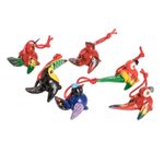 Ceramic ornaments, 'Tropical Birds' (set of 6) - Handmade Ceramic Bird Christmas Ornaments (Set of 6)