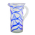 Blown glass pitcher, 'Blue Caress' - Blown glass pitcher