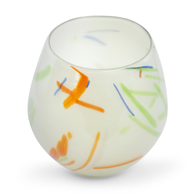Vase aus geblasenem Glas - Handgeblasene Kunstvase aus recyceltem Glas