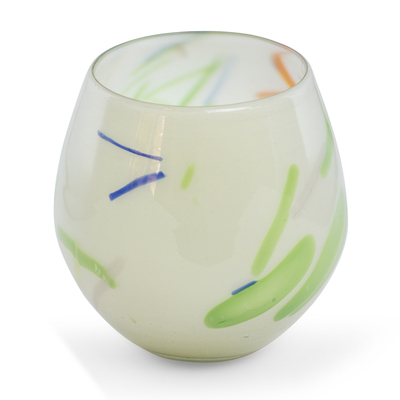 Blown glass vase, 'Saint's Day' - Handblown Recycled Glass Art Vase