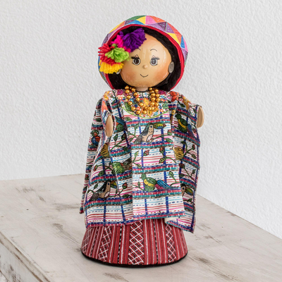 Schaufensterpuppe aus Kiefernholz und Baumwolle, 'Santiago Atitlan'. - Ausstellungspuppe aus Kiefernholz und Baumwolle