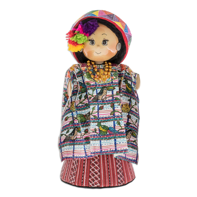 Pinewood and cotton display doll, 'Santiago Atitlan' - Pinewood and cotton display doll