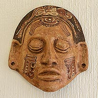 Ceramic mask, Maya Glyphs