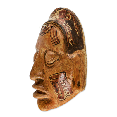 Ceramic mask, 'Maya Glyphs' - Collectible Ceramic Mask from Central America