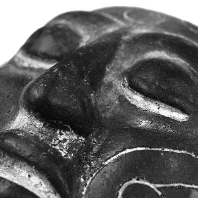 Ceramic mask, 'Maya Night Voyage' - Handcrafted Maya Ceramic Decor Mask