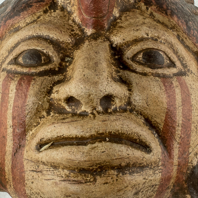 Ceramic mask, 'Maya Priest' - Central American Ceramic Wall Mask 