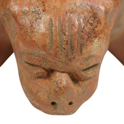 Keramikgefäß 'Maya Divinity' - Mittelamerikanischer archäologischer Tafelaufsatz aus Keramik