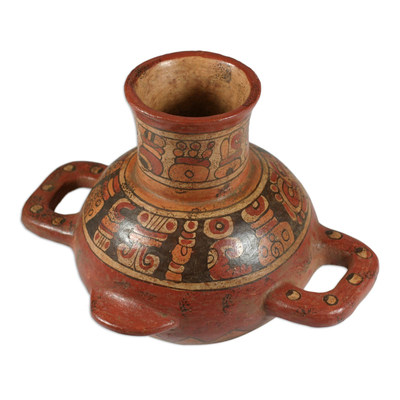 Keramische Vase, 'Maya-Größe'. - Handgefertigte Keramik-Dekorvase aus Mittelamerika