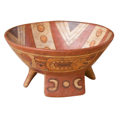 Ceramic centerpiece, 'Fruit of the Maya' - Collectible Ceramic Decorative Bowl Centerpiece