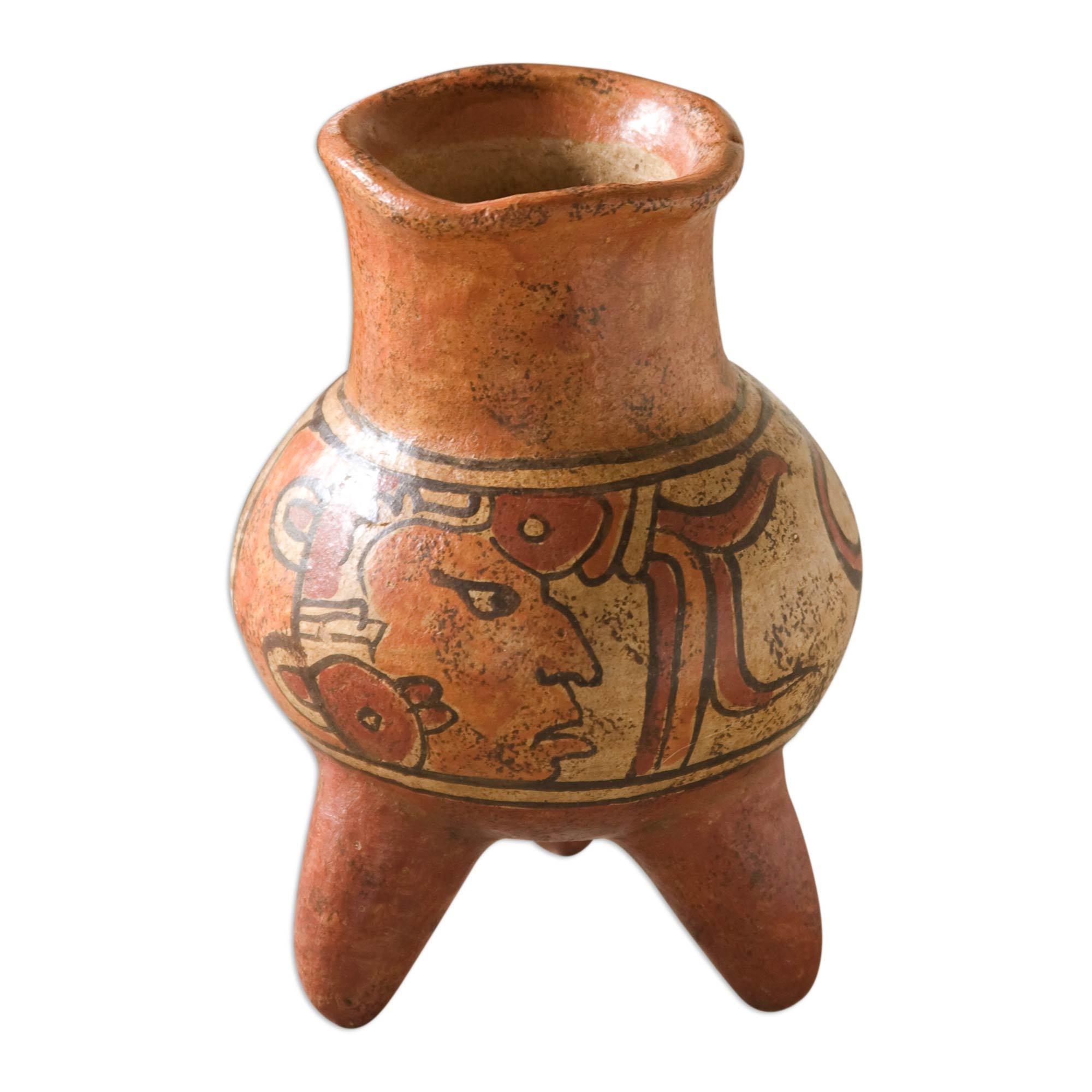 Unique Decorative Guatemalan Ceramic Vase Maya Life NOVICA