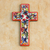 Ceramic cross, 'Floral Faith' - Ceramic cross (image 2) thumbail