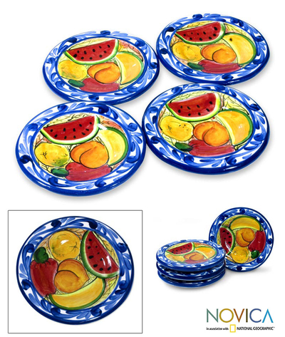 Keramik-Dessertteller, (4er-Set) - Handgefertigte Dessertteller aus Keramik (4er-Set)
