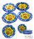 Ceramic dessert plates, 'Sunflowers' (set of 4) - Ceramic dessert plates (Set of 4)