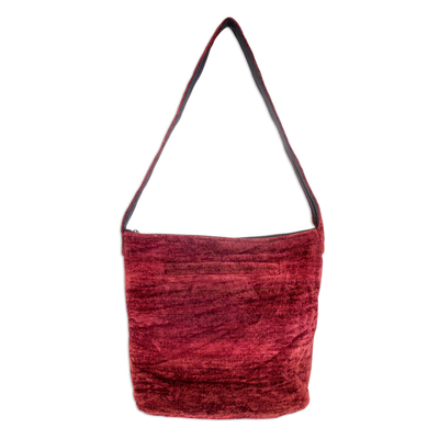 Handcrafted Bamboo Chenille Shoulder Bag