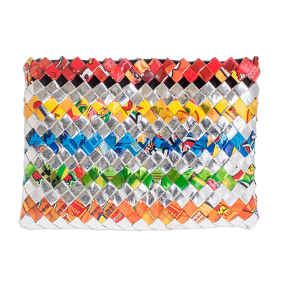 Hand Woven Recycled Wrapper Clutch